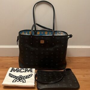 MCM Visetos Coated Canvas and Leather Project Shopper Tote